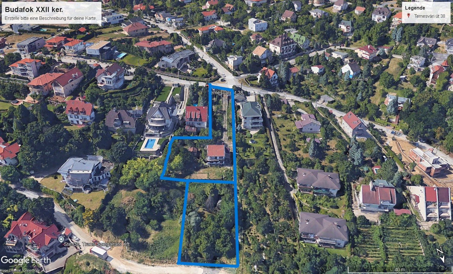 Telekhatárok a Google Earth nézeten